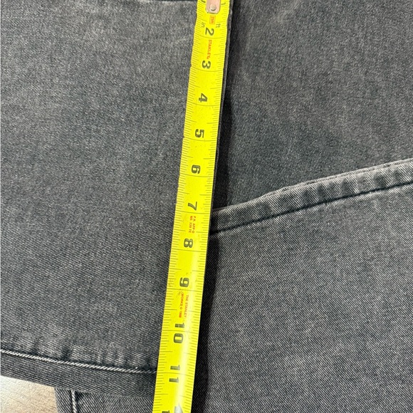 Women’s Gray Washed Jeans with Pink Bow Pocket Embroidery wide leg size m - Picture 6 of 7